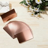 42pcs Rose Gold Flat Daily Personal Aluminum Card Smooth Alloy Plate Individual Sheet for Daily Social Communication Use