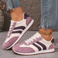 New 2026 Large Size Cross Band Color Block Running Shoes Lightweight Slip-On Sports Sneakers Comfortable Round Toe Rubber Sole