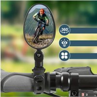 AliExpress NONE Bicycle Handlebar Rear View Mirror - 360° Rotatable Adjustable, Wide Vision Cycling Accessory for Road/Mountain Bikes