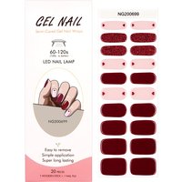 Heart Semi-Cured Nail Wraps Simple Color Adhesive Full Cover Stickers for Nails UV Lamp Need Press On Nails DIY Manicure
