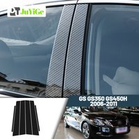 Glossy Black Carbon Fiber Window Door Deal B C Pillar Post Cover Sticker For Lexus GS GS350 GS450H 2006-2011 2007 2008 2009