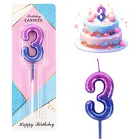 0-9 Numbers Birthday Cake Candle Toppers for Kids Girl Boy Baby 1st Birthday Party Cake Decoration DIY Baking Tools Supplies