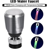 LED Water Faucet Light Water Stream Movable Water Faucet RGB Colors Changing Temperature Control Water Faucet Tap for Kitchen