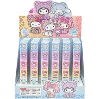 24pcs/lot Kawaii Sanrio Melody Kuromi Cinnamoroll Kitty Press Gel Pen Cute 0.5mm Black Ink Neutral Pens Office School Supplies