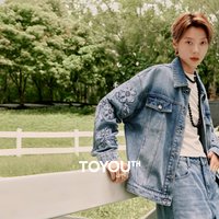 TOYOUTH Women Denim Jackets 2025 Winter New Pure Cotton Heavy-Duty Flower Embroidery Loose Jacket
