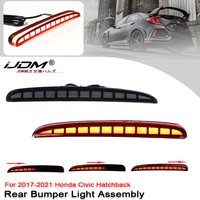 2PCS Car LED Reflector Lamp Rear Fog Lamp Bumper Light Brake Dynamic Turn Signal For Honda Civic Hatchback Type R