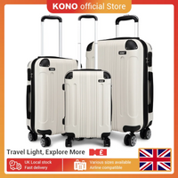 Kono 3-Piece Hard Shell Luggage Set - Lightweight ABS Spinner Suitcase (19/24/28 Inch) for Business Travel