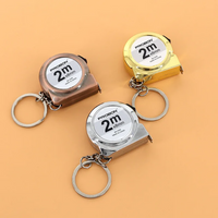 Mini Tape Measure 2m Retractable Portable Keychain Design Mild Steel Small Measuring Tool for DIY Crafting Sewing Household