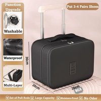 Upgraded Multi-layer Travel Shoe Bag Zipper Sturdy Sneakers Storage Bag Portable Waterproof Storage Box Store 4 Pairs of Shoes
