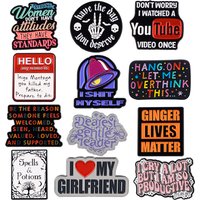 Quotation Phrase Word Enamel Pins Metal Cartoon Brooch Backpack Hat Bag Lapel Badges Men Women Fashion Jewelry Collection Gift
