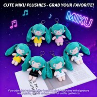 Cute Moe Hatsune Miku Plush Toy Doll Keychain Bag Charm Cartoon Figure Anime Character Hanging Ornament Soft Stuffed Animal