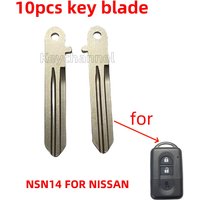 Keychannel 10pcs NSN14 Car Key Blank Keyless Fob Emergency Key Blade Smart Remote Blade for Nissan Qashqai Pathfinder X-Trail