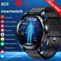 Marsyu EKG+PPG Gesundheitsdiagnose Smartwatch für Männer und Frauen, Saphirglas, Uhr, Harnsäure-, Lipid-, Blutdruck- und Herzfrequenz-Tracker, Sport-Smartwatch