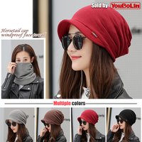 New Fashion Women Outdoor Casual Sport Solid Color Style Scarf Hat Windproof Warm Multi-Functional Ponytail Hats