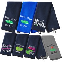 Best Dad Microfiber Premium Golf Towel, Embroidered Golf Towels for Golf Bags,Golf Accessories for Men Golfers Dad Grandpa
