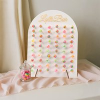 1pcs Arc-shaped Arch Shaped Wooden Lollipop Stand Birthday Celebration Welcome Baby Party Centerpiece Deco Event Party Cake Deco