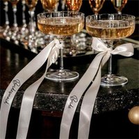 1pcs Bride+4pcs Bridesmaid wedding decoration ribbons, bridal bridesmaid wine glasses, seat and chair decoration ribbons