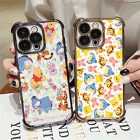 Winnie The Pooh Plating Phone Case For Samsung A37 A57 A07 A36 A16 A06 A35 A55 A25 A26 A05s A15 A54 A34 A24 A14 A05 A04 4G 5G