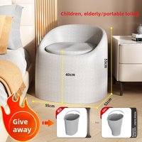 Adjustable Shower Stool Mobile Toilet Chair Bathroom Sofa Chair for Elderly Pregnant Women Kids Home Lightweight and Portable