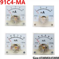 91C4- mA DC Pointer type milliammeter 1mA 5mA 10mA 50mA 100mA 200mA 300mA 500mA Analog Mechanics Plate table Ammeter