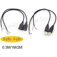 0.3m/1m/2m 5V USB Power Supply Cable 2 Pin USB 2.0 A Female male 4 pin wire Jack Charger charging Cord Extension Connector DIY