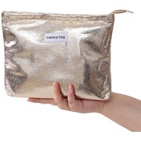Fashion Shiny Sequins Cosmetic Bag Portable Women Clutch Zipper Pouch Handbag Makeup Toiletries Storage Square Bag