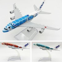 16cm A380 Airplane Model Japan Air ANA Sea Turtle Painting Diecast Metal 1/400 Scale Aircraft Souvenir Plane Toy Boys Kids Gift