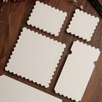 25pcs Stamp/Ticket Stub Shape Watercolor Paper Fine Lines Hand-drawn Style Postcards Blank Design Card Bookmarks Stationery Use