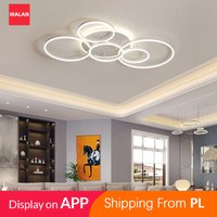 Ring Ceiling Lamps Simple Acrylic with Remote Control Dimming Pendant Light Luxury Gloss Lighting Exhibition Hall Led Lights