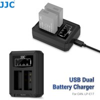 JJC Dual Battery Charger for Canon LP-E17 for Canon EOS Rebel T7i T8i T6i T6s R50 R50V R8 RP M5 M6 Mark II Charger