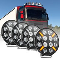 UN 9 Zoll LKW-Scheinwerfer, 6000 K, weiß, Voll-LED, bernsteinfarben, Nebelscheinwerfer, Blitzlicht, LKW-Fahrlicht, 12 V, 24 V, für Offroad, CarIP68