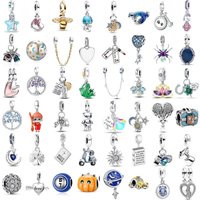 AliExpress NONE Hot New Silver Holy Bible Lucky Clover Dangle Pendant Bead Bike Star Bee Charm Fit Original Women Bracelet DIY Fine Jewelry