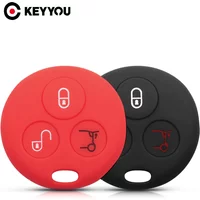 KEYYOU For Mercedes Benz SMART Fortwo 450 Forfour Roadster Body Protection Premium Silicone Car Key Cover