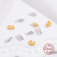 2pcs S925 Sterling Silver Zircon Double Hole Diamond Septum Bead DIY for Jewelry Making Bracelet Necklace Accessories SZ51