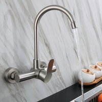 Robinet mural froid et chaud à Double trou en acier inoxydable, robinet De cuisine rotatif pour balcon, Torneiras De Cozinha Batidora