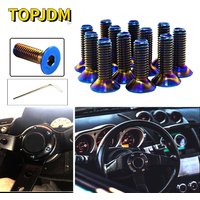 Fit for OMP NARDI MOMO 6pcs Burnt Titanium Blue Steering Wheel Bolts Fit a lot of steering wheel