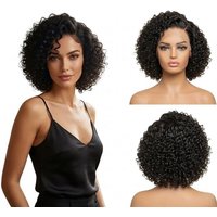 10 Inch Short Curly Synthetic Bob Wig Undetectable HD Lace Glueless Pre Cut Pre Plucked Ready To Wear Daily Hair Wig