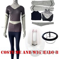 HOTEL Lute Cosplay Costume Wig Angel Hotel Fight Halo 2Style Halloween Cosplay Props Silver Color Anime Cosplay Suit