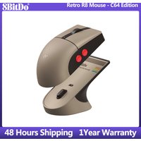 8BitDo Retro R8 Mouse with Micro Switches, Programmable Buttons, 4K Polling Rate Wireless Gaming Mice with Charging Dock