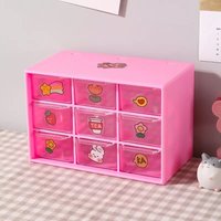 Plastic Desktop Storage Box with 9 Drawers for Home Office Organizer Clear Plastic Desk Drawer Storage Case