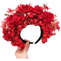 2024 Luxury Design Silk Felt Flower Hairbands Multi-layer Large Wide Hairband Horse Race Party Ladies Flower Crown Headpieces