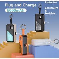 ENEGON 2 Pack 5000mAh Mini Power Bank, Portable USB C Charger with LED Display, Fast Charging External Battery for iPhone Samsung Xiaomi