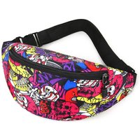 Flower Pattern Waist Bag Portable Waterproof Large Capacity Fanny Pack Printing Nylon Crossbody Bag Sport Travel Phone Pocket
