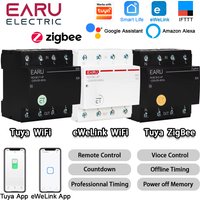 3P+N Tuya eWeLink WiFi ZigBee Smart Circuit Breaker MCB Timer Relay Switch Voice Remote Control for Alexa Google Home Assistant
