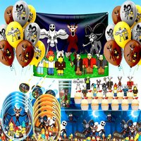 99 Nights In The Forest Birthday Party Decor Tableware Plate Bag Balloon Cake Topper Backdrop Game Party Supplie Set
