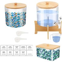 3 Pack Laundry Organization Storage Set Liquid Laundry Detergent Dispenser with Shelf & Cup, Laundry Pods Dryer Sheets Container