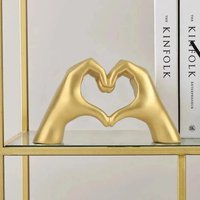 10cm 1Pc Heart Hand Gesture Sculpture Modern Abstract Finger Statue Personalized Desktop Home Decor Ornament