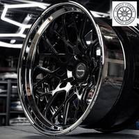 2026 New Design 2 3 Piece Deep Dish Concave Alloy Wheels Polished Silver Lip Black Face 18 19 20 21 22 23 24 Inch 5X112 5X114.3