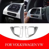 For VW Golf MK6 Passat B7 CC EOS Tiguan Caddy Sharan Jetta Touran Car Steering Wheel Panel Sticker Trim Cover
