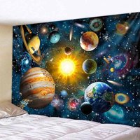 VIKAMA Galaxy Space Tapestry, Solar System Planets Print Wall Hanging for Bedroom Dorm Living Room Home Decor